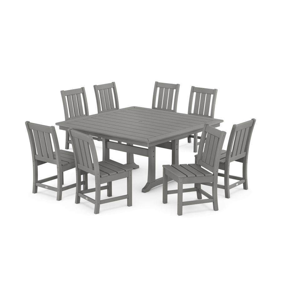 POLYWOOD Oxford Side Chair 9-Piece Square Dining Set with Trestle Legs