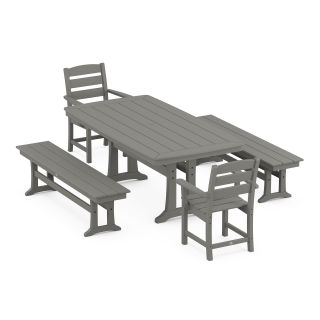 POLYWOOD Lakeside 5-Piece Dining Set with Trestle Legs