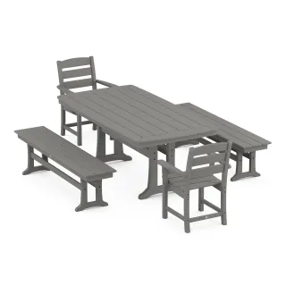 POLYWOOD Lakeside 5-Piece Dining Set with Trestle Legs