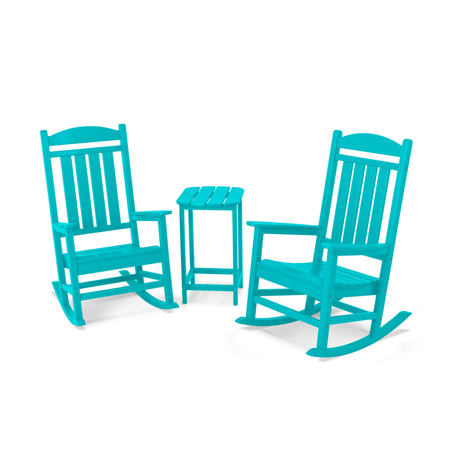 POLYWOOD Presidential Rocking Chair 3-Piece Set in Aruba