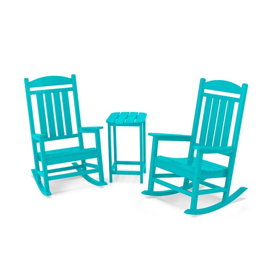 POLYWOOD Presidential Rocking Chair 3-Piece Set in Aruba