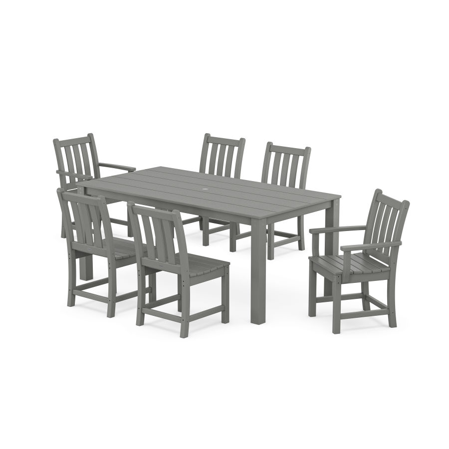 POLYWOOD Traditional Garden 7-Piece Parsons Dining Set in Slate Grey