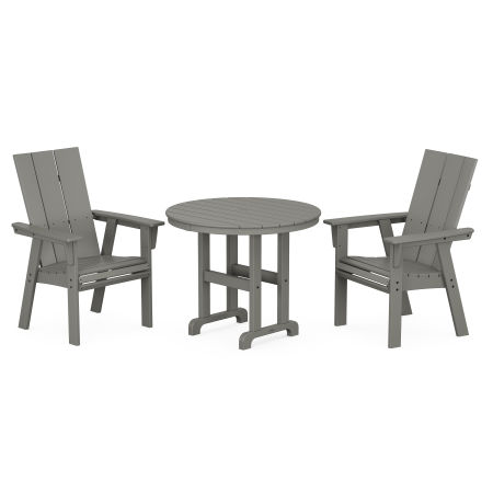 POLYWOOD Modern Adirondack 3-Piece Round Dining Set