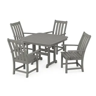 POLYWOOD Vineyard 5-Piece Dining Set with Trestle Legs