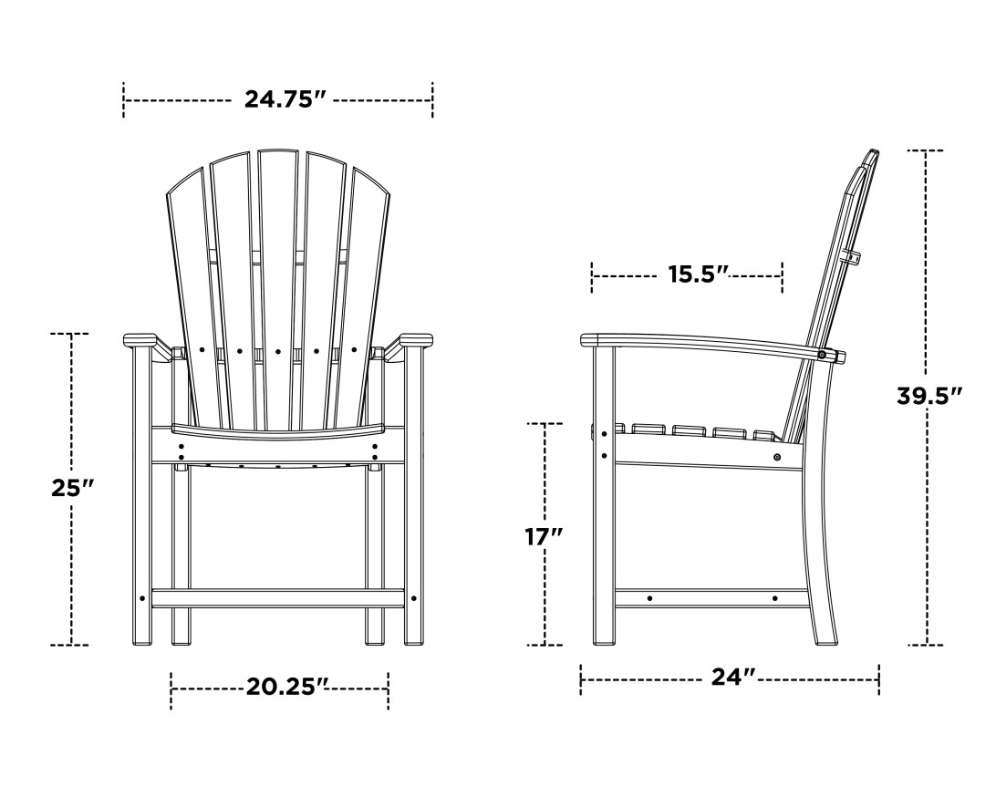 Dimensions for Palm Coast Dining Chair