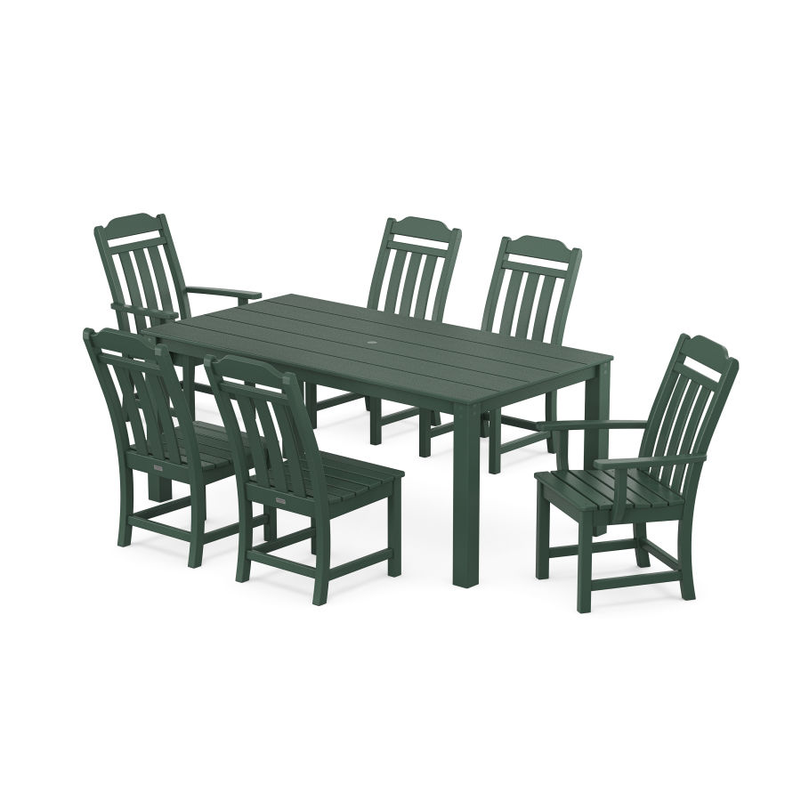 POLYWOOD Cottage 7-Piece Parsons Dining Set in Green