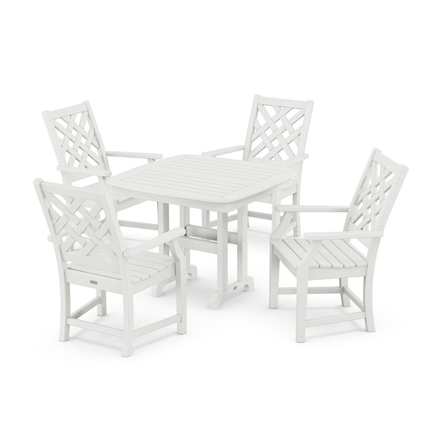 POLYWOOD Wovendale 5-Piece Dining Set in White