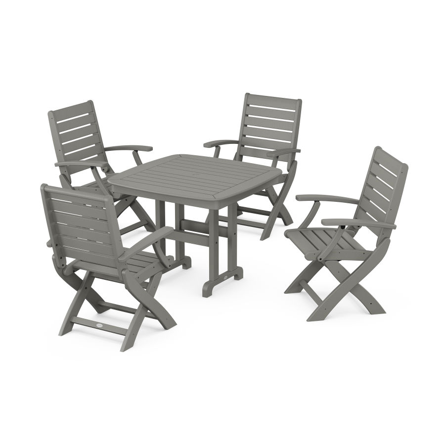 POLYWOOD Signature Folding Chair 5-Piece Dining Set