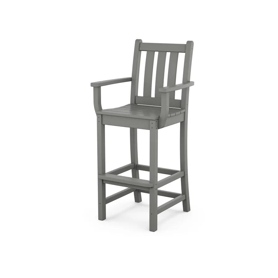 POLYWOOD Traditional Garden Bar Arm Chair