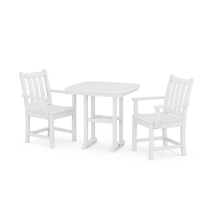 POLYWOOD Traditional Garden 3-Piece Dining Set in White