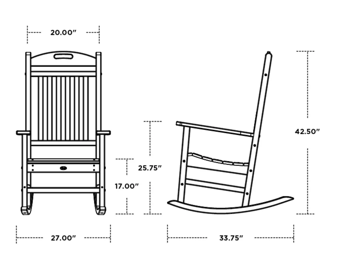 Dimensions for Yacht Club Rocking Chair