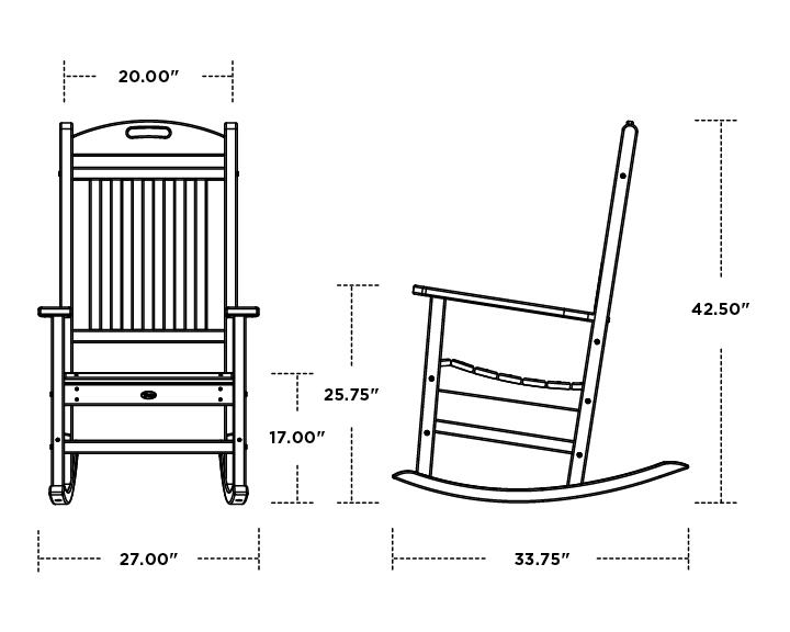 Dimensions for Yacht Club Rocking Chair