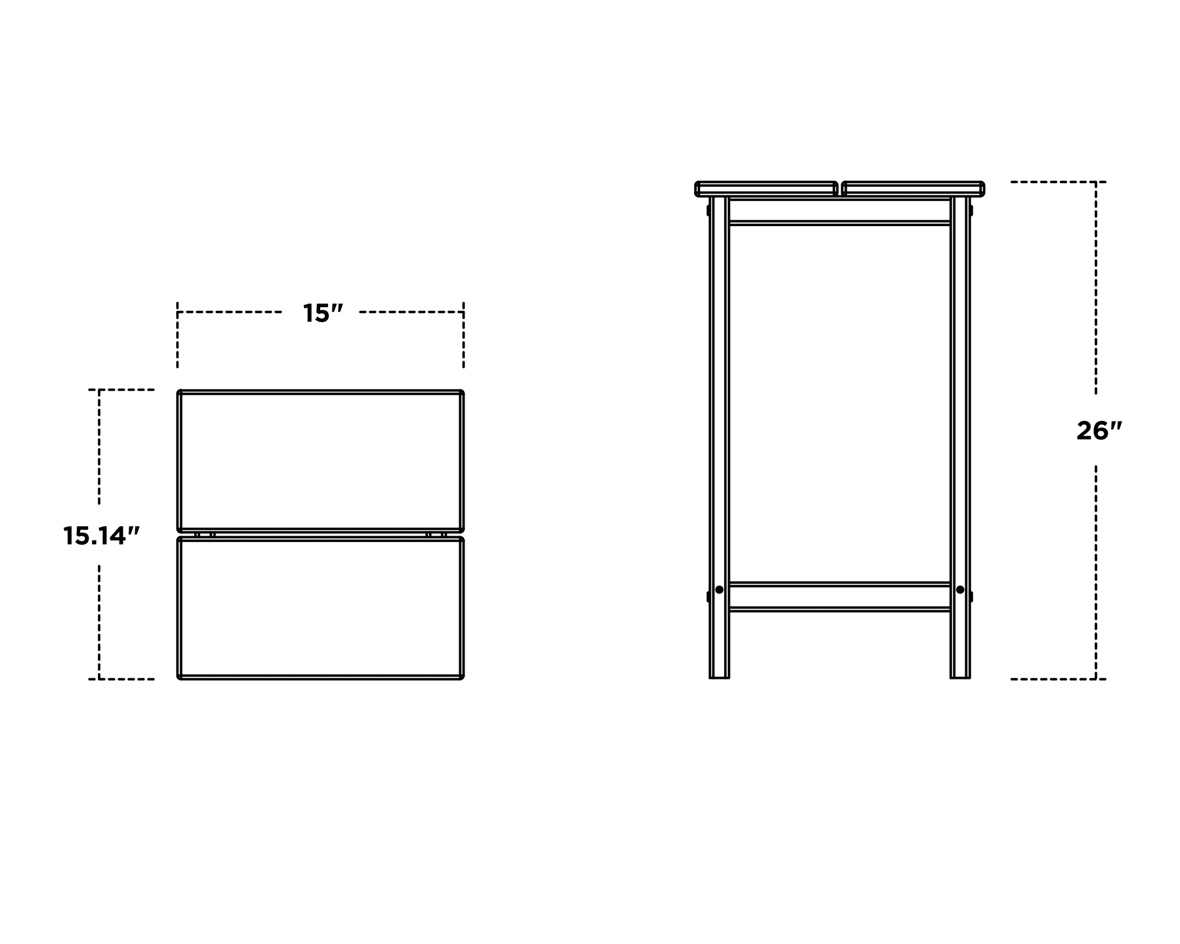Dimensions for Studio Square Counter Side Table