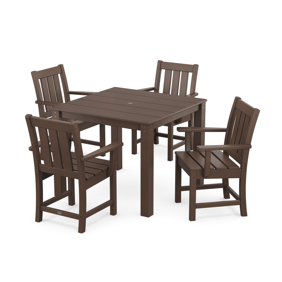 POLYWOOD Oxford 5-Piece Parsons Dining Set in Mahogany