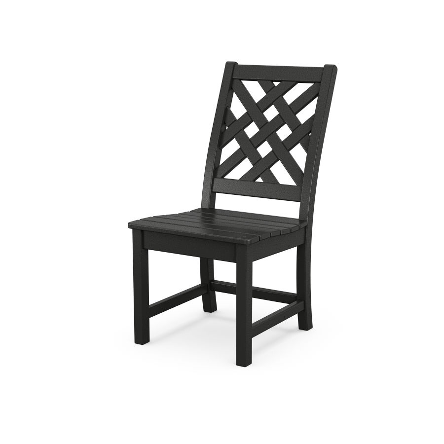 POLYWOOD Wovendale Dining Side Chair in Black