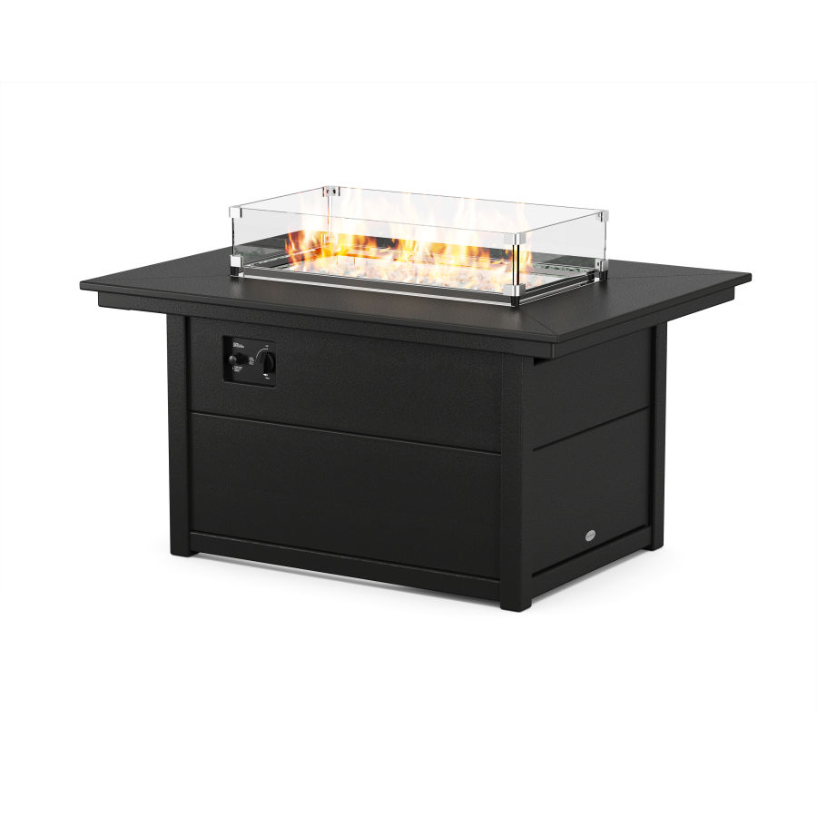 POLYWOOD Rectangle 34" X 46" Fire Pit Table in Black