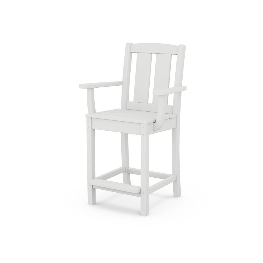 POLYWOOD Mission Counter Arm Chair in White