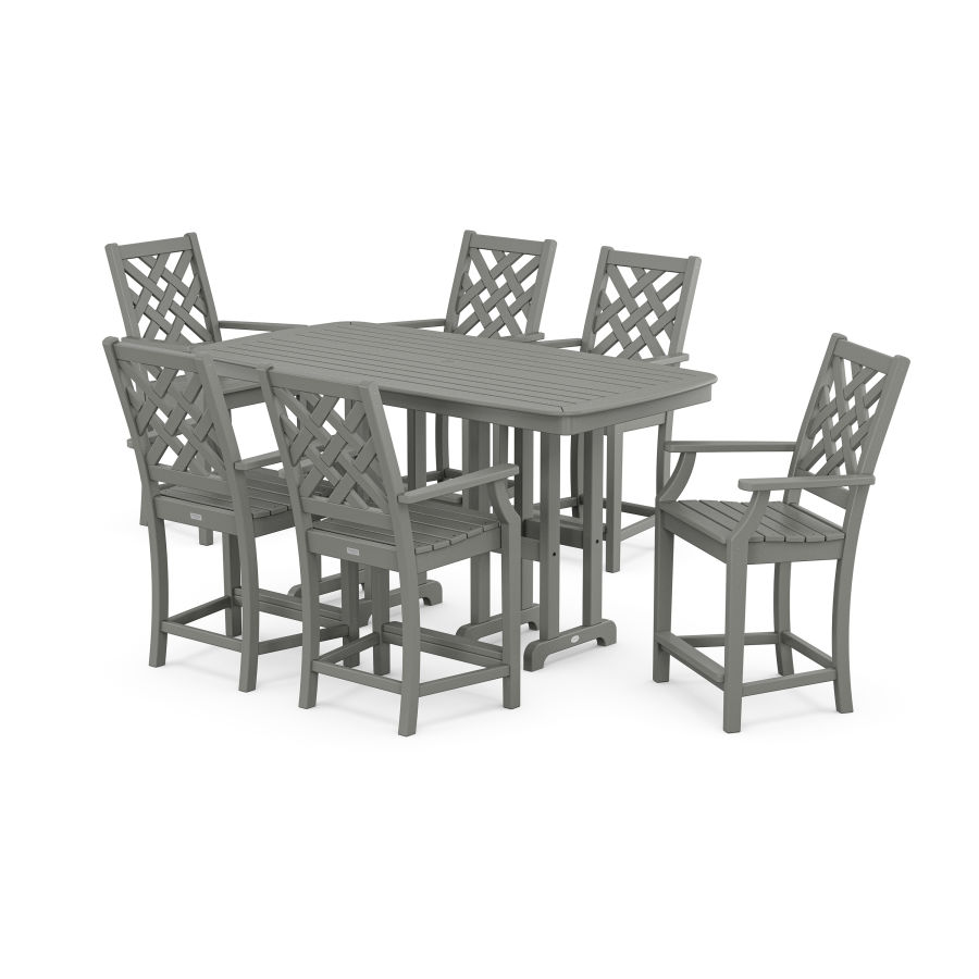 POLYWOOD Wovendale Arm Chair 7-Piece Counter Set