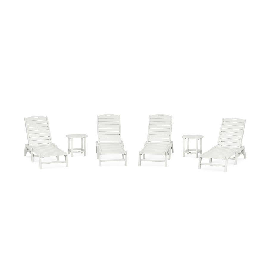 POLYWOOD Nautical Chaise 6-Piece Set in Vintage White