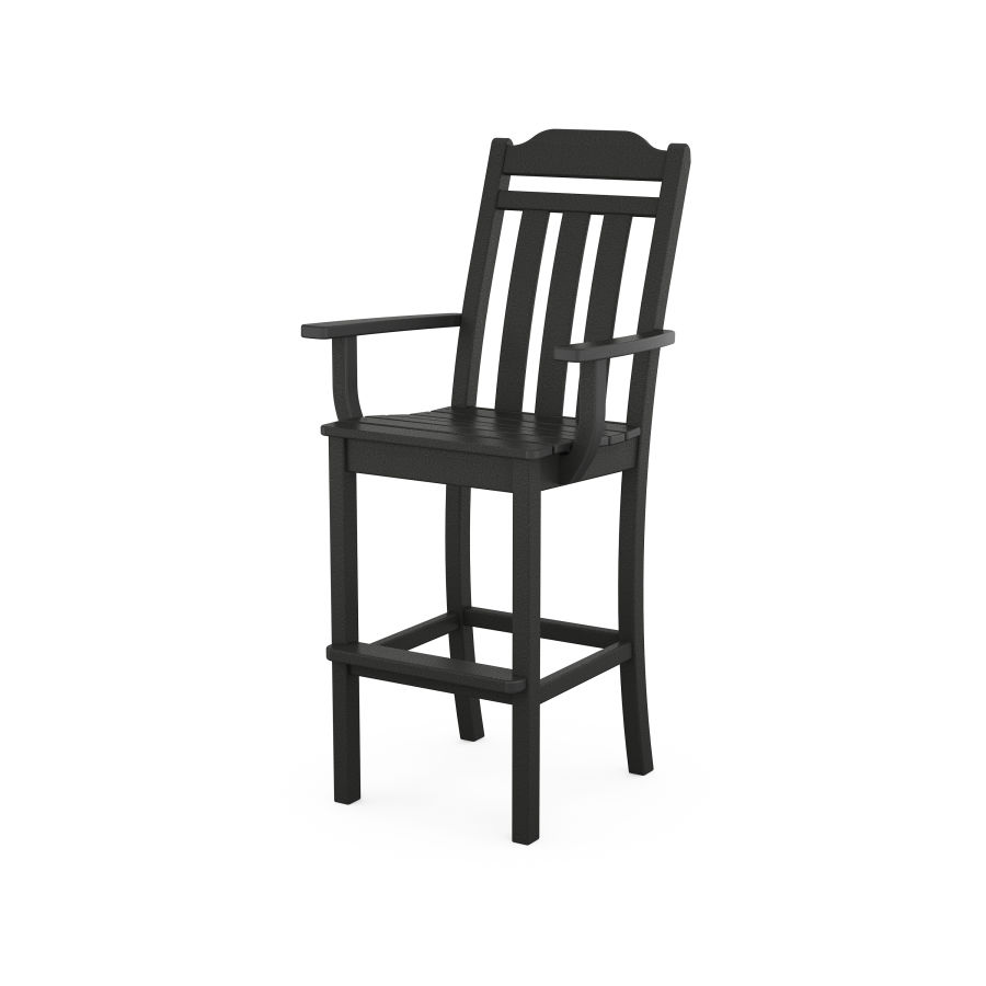 POLYWOOD Country Living Bar Arm Chair in Black