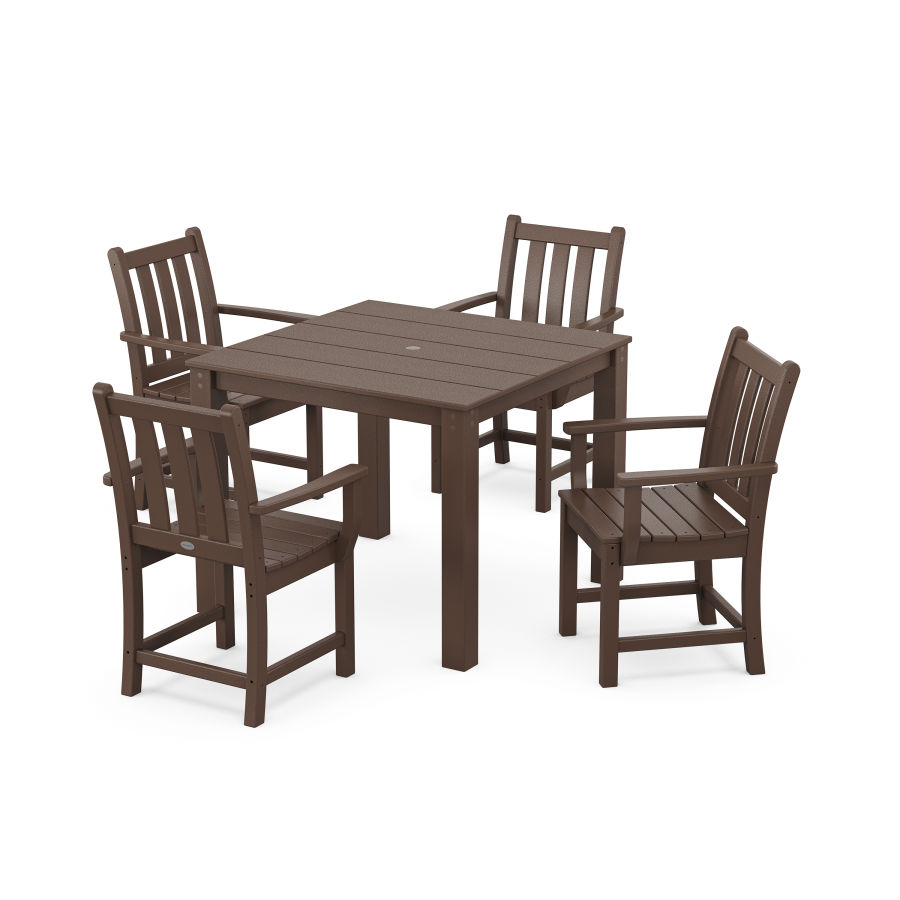 POLYWOOD Traditional Garden 5-Piece Parsons Dining Set in Mahogany