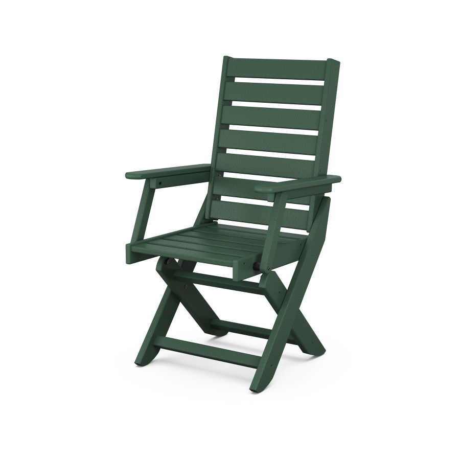 POLYWOOD Captain Folding Dining Chair in Green