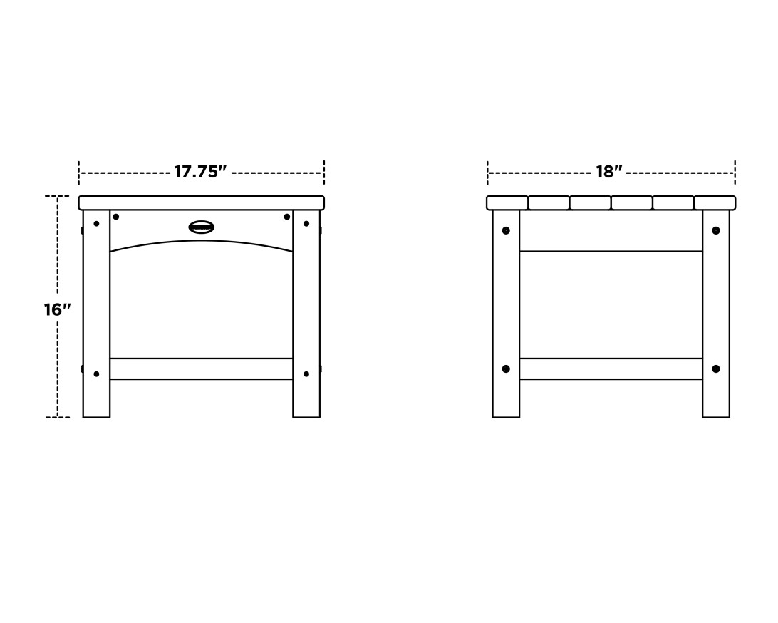 Dimensions for Club 18" End Table