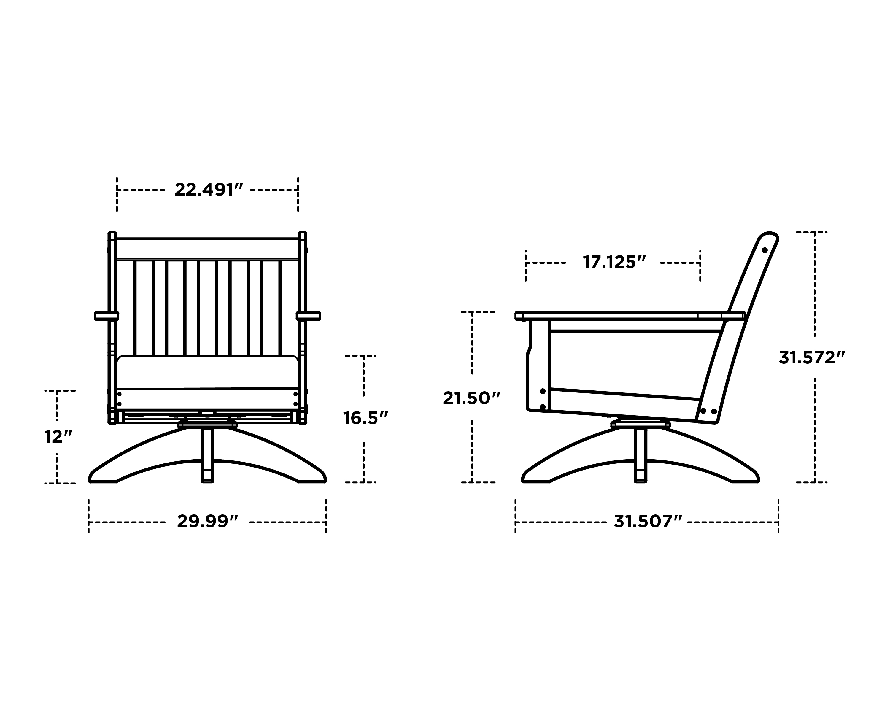 Dimensions for Vineyard Deep Seating Swivel Chair