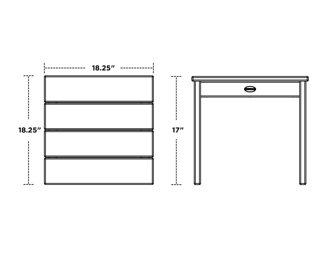 Dimensions for Newport 18" Side Table
