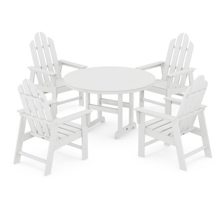 Long Island 5-Piece Round Farmhouse Dining Set in White