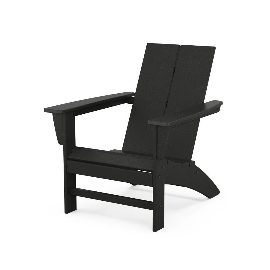 POLYWOOD Cottage Modern Adirondack Chair in Black