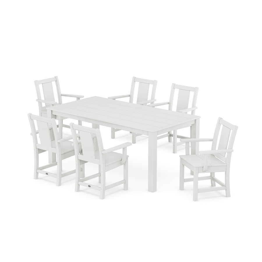 POLYWOOD Prairie Arm Chair 7-Piece Parsons Dining Set in White