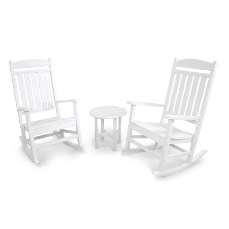 POLYWOOD Classics 3-Piece Rocker Seating Set in White