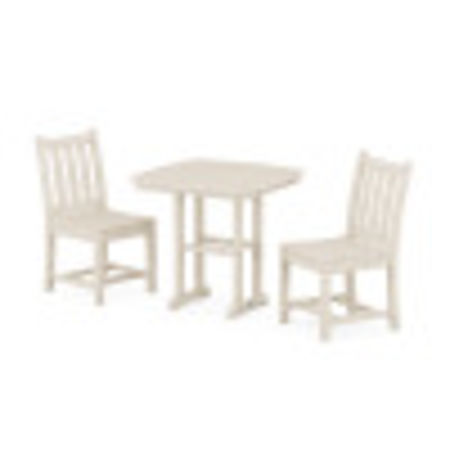 Traditional Garden Side Chair 3-Piece Dining Set in Sand