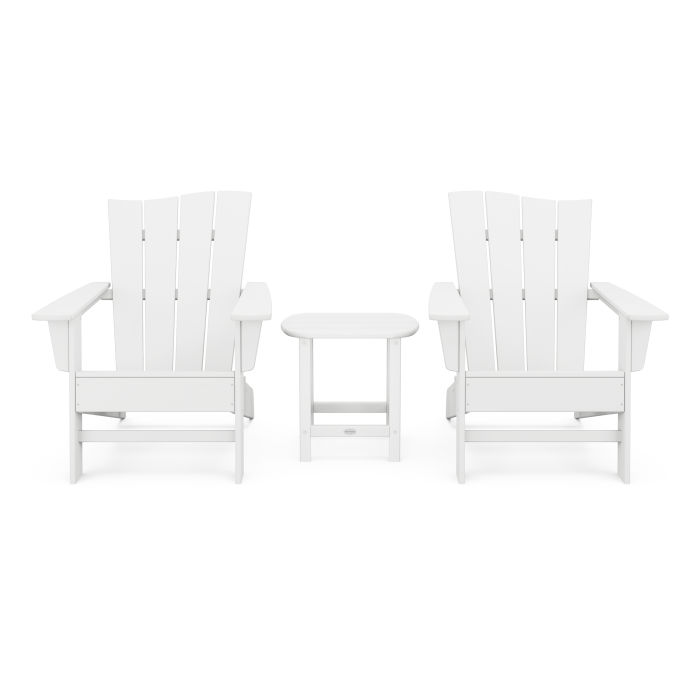 POLYWOOD Wave 3-Piece Adirondack Chair Set