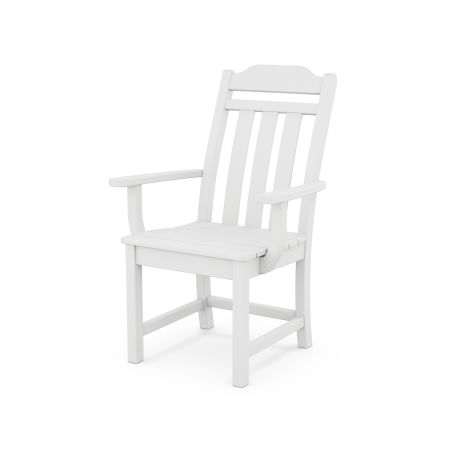 POLYWOOD Country Living Dining Arm Chair in White