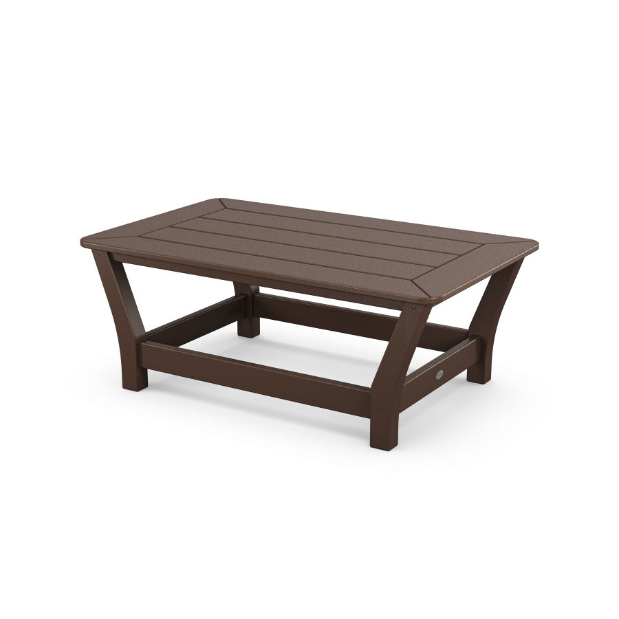 POLYWOOD Harbour Slat Coffee Table in Mahogany
