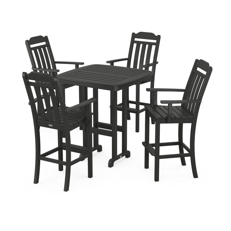 POLYWOOD Country Living 5-Piece Bar Set in Black