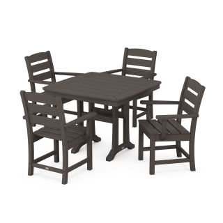 Lakeside 5-Piece Dining Set with Trestle Legs in Vintage Finish