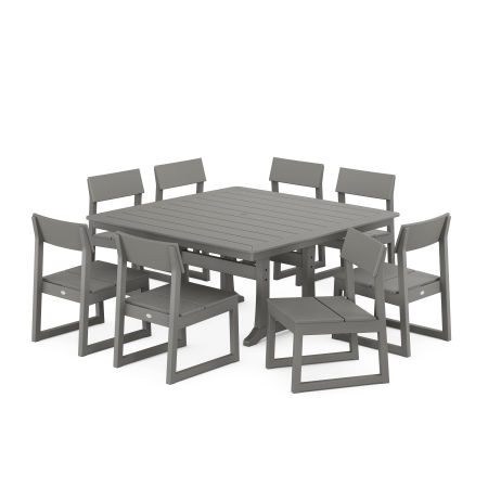 POLYWOOD EDGE Side Chair 9-Piece Dining Set with Trestle Legs