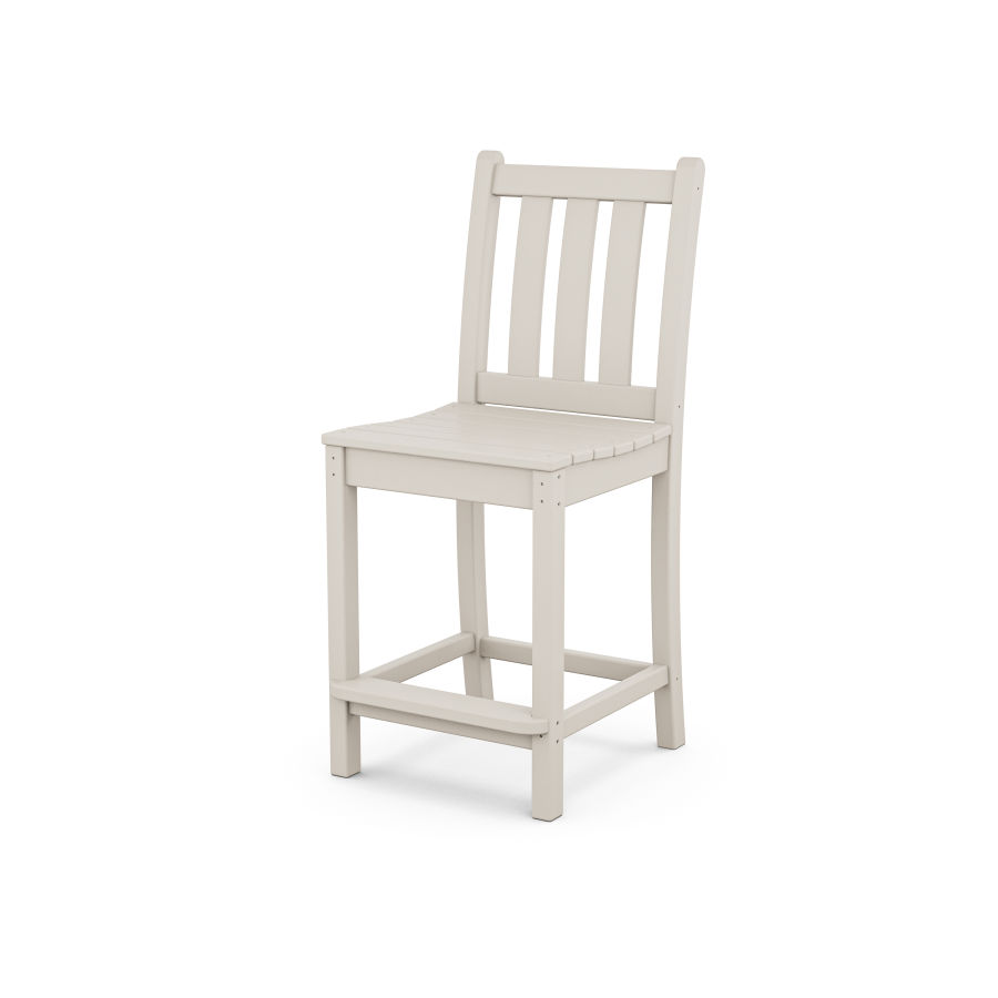 POLYWOOD Traditional Garden Counter Side Chair in Sand