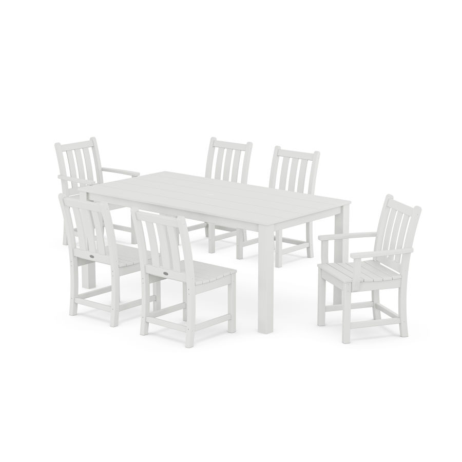 POLYWOOD Traditional Garden 7-Piece Parsons Dining Set in White