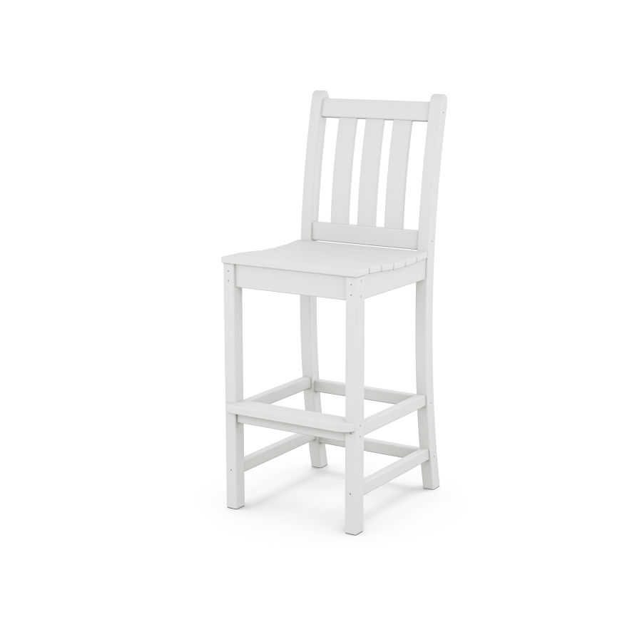 POLYWOOD Traditional Garden Bar Side Chair in White