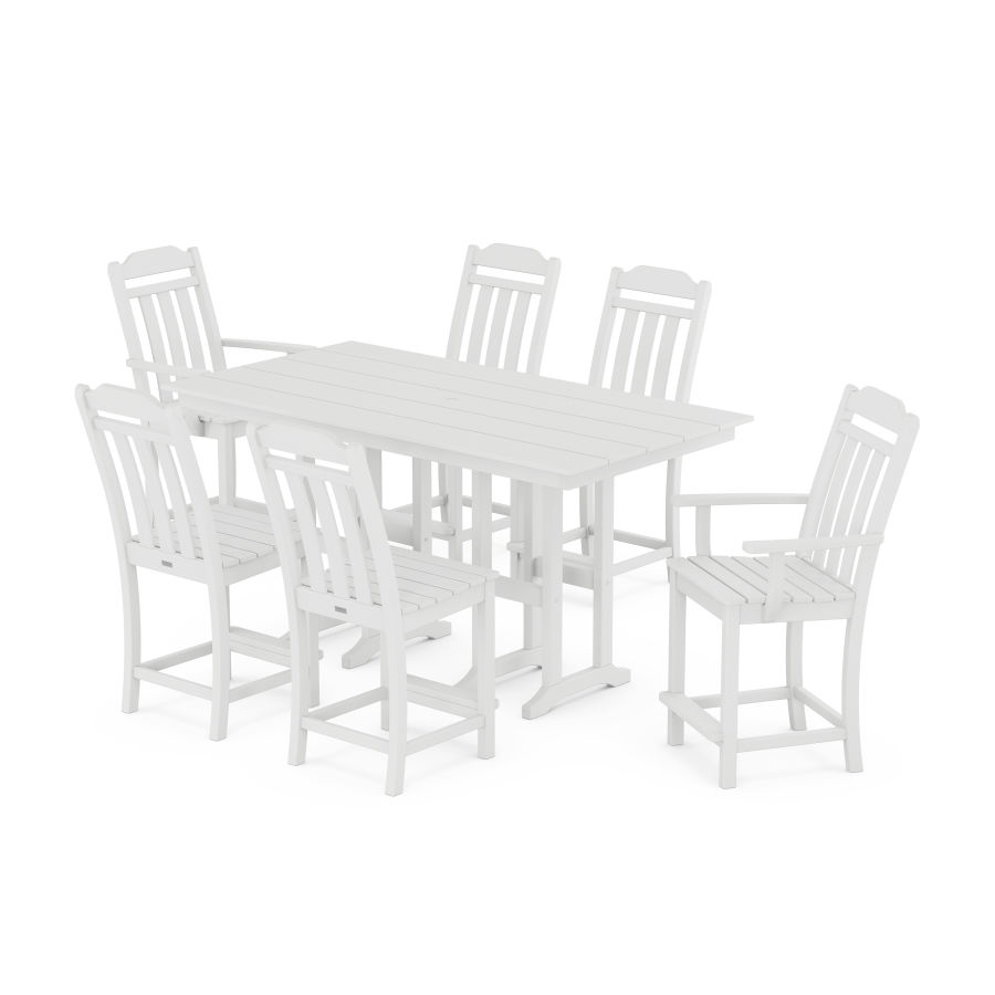 POLYWOOD Country Living 7-Piece Farmhouse Counter Set in White