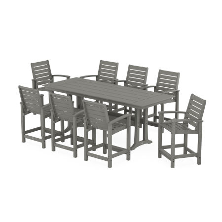 POLYWOOD Signature 9-Piece Farmhouse Counter Set with Trestle Legs