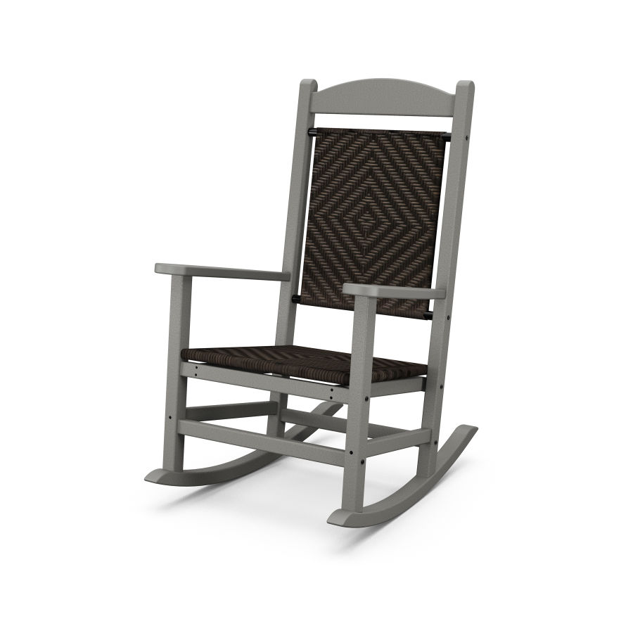 POLYWOOD Presidential Woven Rocking Chair in Slate Grey / Cahaba
