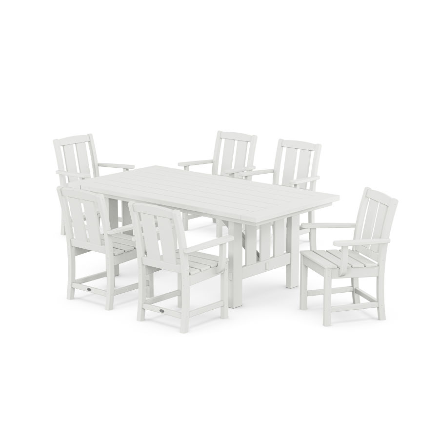 POLYWOOD Mission Arm Chair 7-Piece Mission Dining Set in White