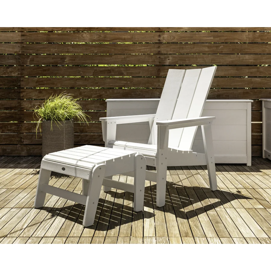 Modern Grand Upright Adirondack Chair with Ottoman