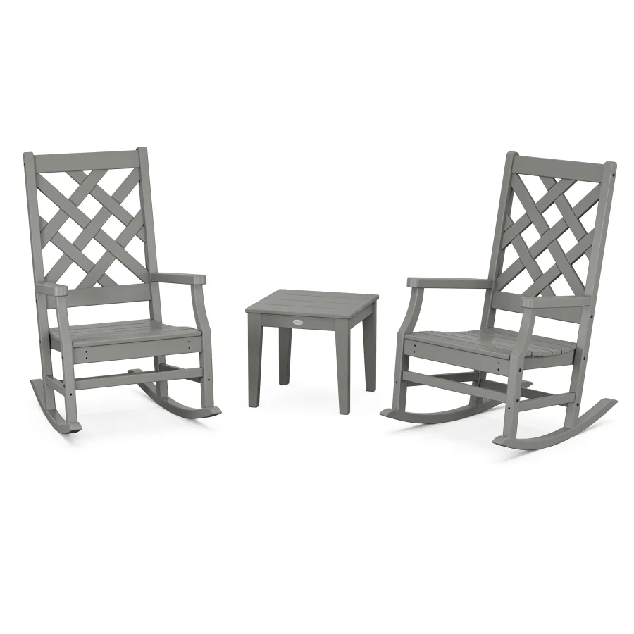 POLYWOOD Wovendale 3-Piece Rocking Chair Set