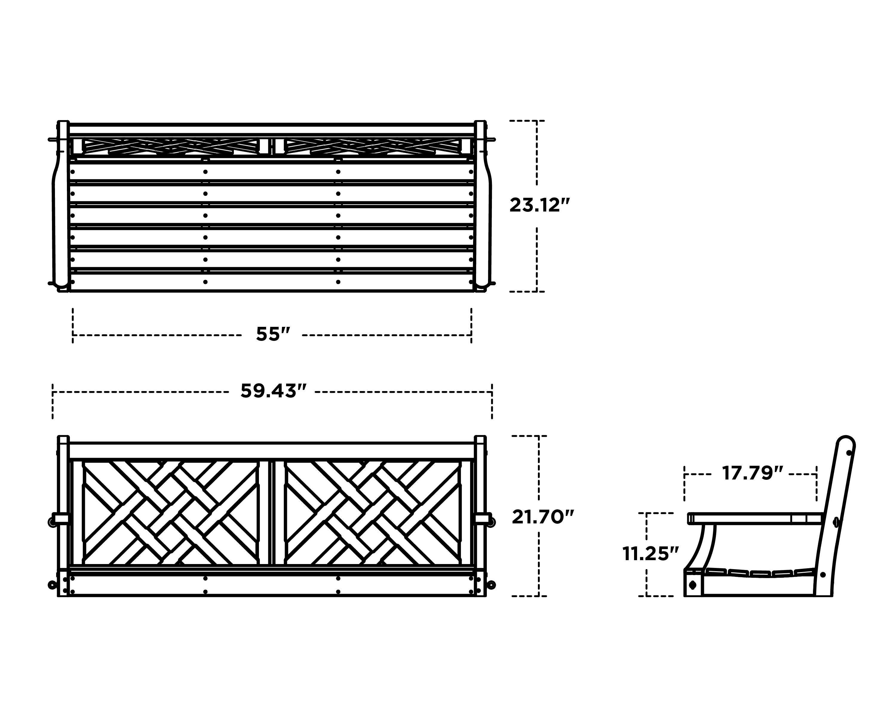 Dimensions for Wovendale 60" Swing